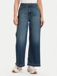 Guess Jeans Jeansy W5BA2Z D5RAB Granatowy Wide Leg. Niebieskie jeansy Guess Jeans, z aplikacjami. Za 439.99 zł.