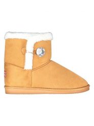 Geographical Norway Botki zimowe "Ogossip" w kolorze jasnobrązowym rozmiar: 37. Brązowe botki Geographical Norway, na zimę, bez wzorów, z futra, bez obcasa, bez zapięcia. Za 86.99 zł.