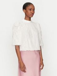 YAS Bluzka Bolina 26036686 Biały Regular Fit. Białe bluzki YAS, bez wzorów, z syntetyku, bez kołnierzyka, bez ramiączek. Za 349.99 zł.