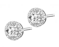 Kolczyki z białego złota z brylantami laboratoryjnymi - 1,16 ct - próba 750. Białe kolczyki Apart, z brylantem, złote. Za 7,590.00 zł.