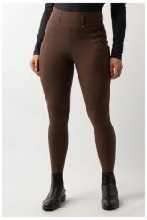 Damskie legginsy jeździeckie z pełną przyczepnością BR Equitation Linda. Brązowe legginsy BR, s, bez wzorów, z materiału, z podwyższonym stanem, długie. Za 389.50 zł.