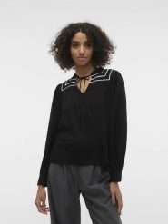 Vero Moda Bluzka w kolorze czarnym rozmiar: M. Czarne bluzki Vero Moda, m, bez wzorów, z wiskozy, klasyczne, bez kołnierzyka, bez ramiączek. Za 48.28 zł.