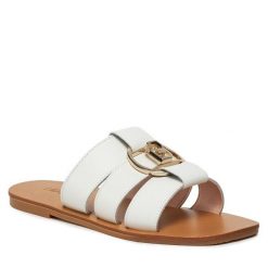 Klapki Liu Jo. Białe klapki Liu Jo, bez wzorów, bez obcasa. Za 319.99 zł.