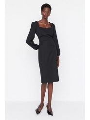 Trendyol Sukienka w kolorze czarnym rozmiar: 34. Czarne sukienki Trendyol, bez wzorów, bez kołnierzyka, bez ramiączek, midi. Za 65.99 zł.