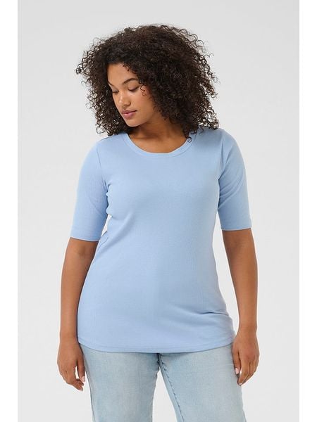 Kaffe Koszulka w kolorze błękitnym rozmiar: L. Niebieskie bluzki Kaffe, l, bez wzorów, bez kołnierzyka, bez ramiączek. Za 104.89 zł.