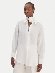 Marella Koszula Editore 2613111084 Biały Regular Fit. Białe koszule Marella, bez wzorów, ze lnu, biznesowe, bez kołnierzyka, bez ramiączek. Za 909.99 zł.