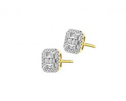 Kolczyki z żółtego złota z diamentami - 0,17 ct - próba 585. Żółte kolczyki Apart, z diamentem, złote. Za 3,090.00 zł.