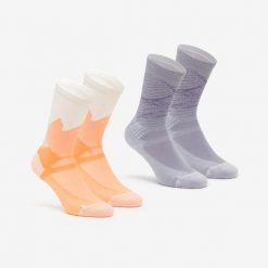 Skarpety turystyczne Quechua MH500 długie x 2 pary. Brązowe skarpety QUECHUA, bez wzorów, z elastanu. Za 59.99 zł.