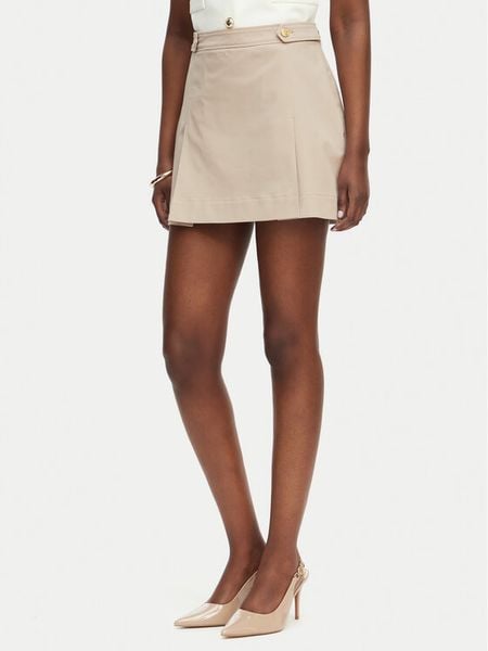 Tommy Hilfiger Spódnica mini WW0WW49649 Beżowy Regular Fit. Brązowe spódnice TOMMY HILFIGER, bez wzorów, z lyocellu, mini, trapezowe. Za 337.99 zł.