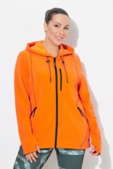 Damskie Bluza 2-kierunkowy zamek błyskawiczny kaptur otwór na kciuk. Brązowe bluzy Ulla Popken, plus size, bez wzorów, z dresówki, z kapturem. Za 279.99 zł.