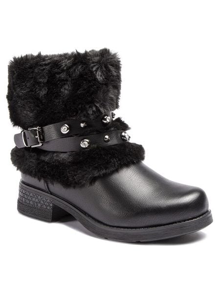 Jenny Fairy Botki WS2726-03 Czarny. Czarne botki Jenny Fairy, bez wzorów, ze skóry, bez obcasa, na płaskiej podeszwie, bez zapięcia. Za 62.99 zł.