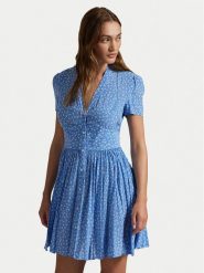 Polo Ralph Lauren Sukienka letnia 211969150001 Niebieski Regular Fit. Niebieskie sukienki Polo Ralph Lauren, na lato, bez wzorów, z wiskozy, bez kołnierzyka, bez ramiączek. Za 909.99 zł.
