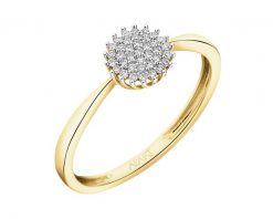Pierścionek z żółtego złota z diamentami - 0,10 ct - próba 585. Żółte pierścionki Apart, z diamentem, złote. Za 1,859.00 zł.
