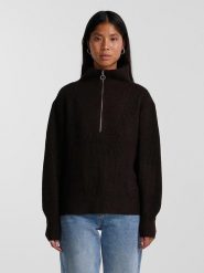 Pieces Sweter w kolorze brązowym rozmiar: XS. Brązowe swetry Pieces, xs, bez wzorów, bez ramiączek. Za 60.73 zł.