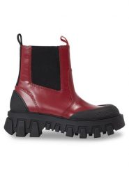 Tommy Jeans Sztyblety Tjw Chunky Chelsea Mix Material EN0EN02375 Czerwony. Czerwone botki Tommy Jeans, bez wzorów, z jeansu, bez obcasa, na płaskiej podeszwie, bez zapięcia. Za 849.99 zł.