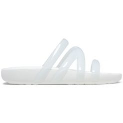 Klapki Dla Dorosłych Crocs Splash Glossy Strappy Sandal. Brązowe klapki Crocs, bez wzorów, z materiału, bez obcasa. Za 119.99 zł.