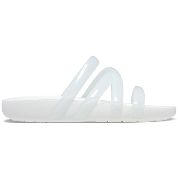 Klapki Dla Dorosłych Crocs Splash Glossy Strappy Sandal. Brązowe klapki Crocs, bez wzorów, z materiału, bez obcasa. Za 119.99 zł.