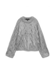 Vero Moda Sweter w kolorze szarym rozmiar: S. Szare swetry Vero Moda, s, bez wzorów, z wełny, bez ramiączek. Za 127.35 zł.