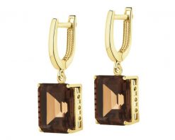 Złote kolczyki z kwarcami. Żółte kolczyki Apart, z kwarcem, złote. Za 3,699.00 zł.