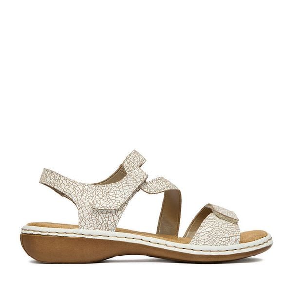 Sandały Rieker. Brązowe sandały Rieker, bez wzorów, bez obcasa, na płaskiej podeszwie, bez zapięcia. Za 319.99 zł.