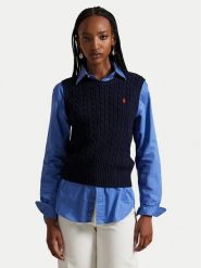 Polo Ralph Lauren Sweter 211971882501 Granatowy Slim Fit. Niebieskie swetry Polo Ralph Lauren, xl, bez wzorów, z bawełny, bez ramiączek. Za 729.99 zł.