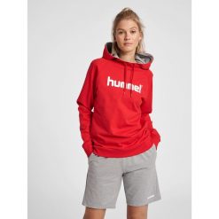 Bluza sportowa z kapturem damska Hummel Go Cotton Logo Hoodie Woman. Czerwone bluzy Hummel, xl, bez wzorów, z kapturem. Za 218.00 zł.