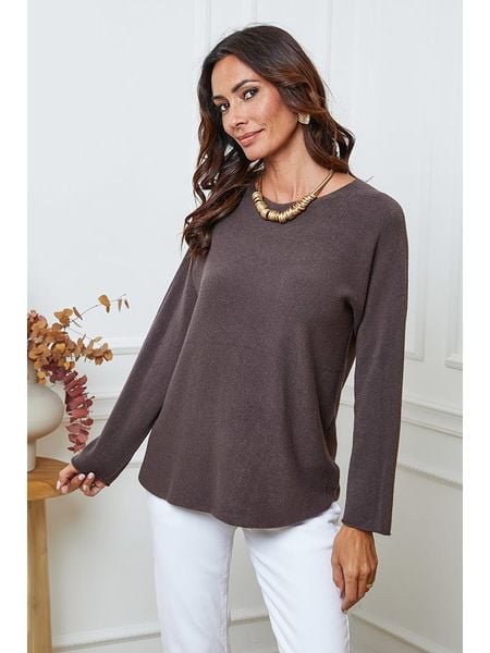 So Cachemire Sweter "Ianaz" w kolorze brązowym rozmiar: M. Brązowe swetry So Cachemire, m, bez wzorów, ze splotem, bez ramiączek. Za 152.98 zł.