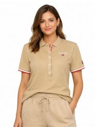 Geographical Norway Koszulka polo "Kryptonite" w kolorze beżowym rozmiar: XXL. Brązowe bluzki Geographical Norway, xxl, bez wzorów, z bawełny, bez kołnierzyka, bez ramiączek. Za 86.99 zł.