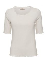 Cream Bluzka "Ribba" w kolorze białym rozmiar: XXL. Białe bluzki Cream, xxl, bez wzorów, prążkowane, bez kołnierzyka, bez ramiączek. Za 87.40 zł.