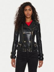 Guess Kurtka skórzana W4YL33 K8S30 Czarny Regular Fit. Czarne kurtki Guess, s, z aplikacjami, z syntetyku, bez kaptura. Za 899.99 zł.