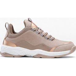 Sneakersy chunky. Czarne obuwie sportowe bonprix, z materiału, bez zapięcia. Za 129.99 zł.