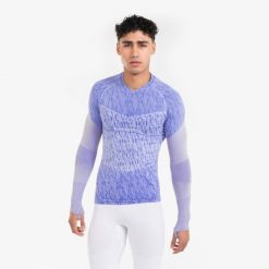 Podkoszulek termiczny z długim rękawem Kipsta Keepdry. Fioletowe bielizna sportowa KIPSTA, xl, bez wzorów, z elastanu. Za 69.99 zł.