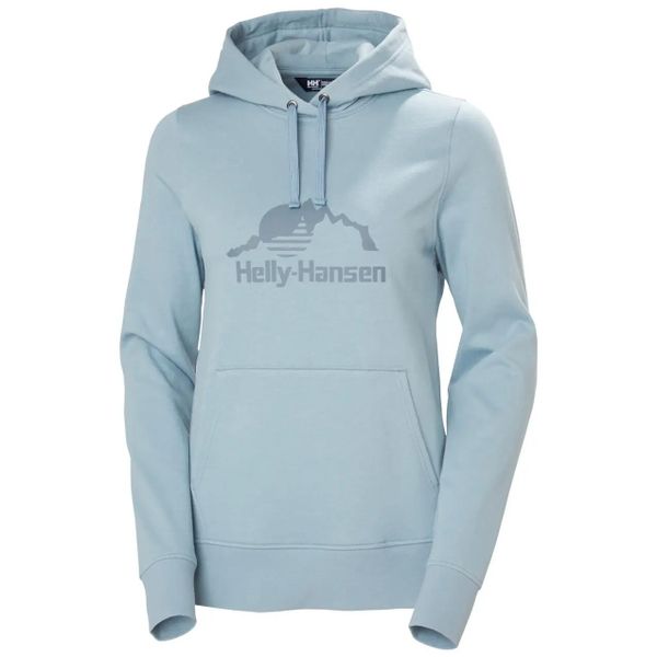 Bluza z kapturem damska Helly Hansen Nord Graphic. Niebieskie bluzy Helly Hansen, xs, bez wzorów, z bawełny, z kapturem. Za 352.50 zł.