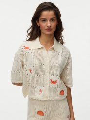 Vero Moda Kardigan Esmey 10350991 Kremowy Regular Fit. Białe kardigany Vero Moda, xs, bez wzorów, z syntetyku. Za 219.99 zł.