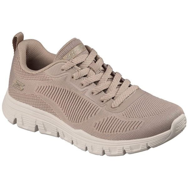 Buty sportowe damskie Skechers Bobs B Lite. Brązowe obuwie sportowe Skechers, z materiału, trekkingowe. Za 249.00 zł.