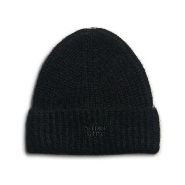 Czapka damska Superdry Rib. Czarne czapki Superdry, bez wzorów, z dzianiny. Za 119.10 zł.