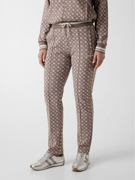 Guess Spodnie dresowe V5YB20 KB212 Brązowy jasny Regular Fit. Brązowe spodnie dresowe Guess, xl, z aplikacjami, z dresówki. Za 394.99 zł.