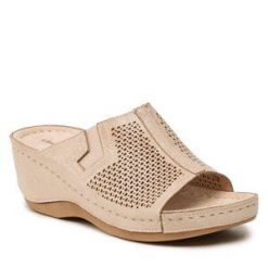 Klapki Clara Barson. Brązowe klapki Clara Barson, bez wzorów, bez obcasa. Za 99.99 zł.