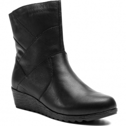 Botki RIEKER - X2484-00 Schwarz. Czarne botki Rieker, bez wzorów, ze skóry ekologicznej, bez obcasa, bez zapięcia. W wyprzedaży za 229.00 zł.