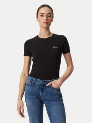 Guess T-Shirt W6YI12 K3751 Czarny Regular Fit. Czarne t-shirty Guess, m, z aplikacjami, bez kołnierzyka, bez ramiączek. Za 174.99 zł.
