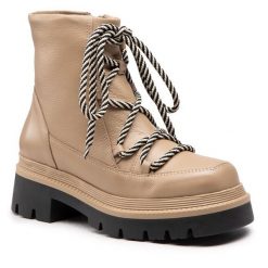 Botki Simple. Brązowe botki Simple, bez wzorów, bez obcasa, na płaskiej podeszwie, bez zapięcia. Za 569.99 zł.