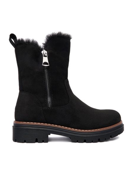 Clara Barson Botki CEO-WS6382-01 Czarny. Czarne botki Clara Barson, bez wzorów, z materiału, bez obcasa, na płaskiej podeszwie, bez zapięcia. Za 179.99 zł.