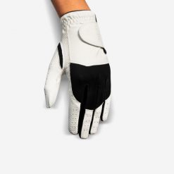 Rękawica do golfa damska Inesis Resistance 100 dla praworęcznych. Białe rękawiczki INESIS, bez wzorów, z elastanu, sportowe. Za 34.99 zł.