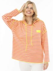 Zwillingsherz Bluza w kolorze jasnoróżowo-żółtym rozmiar: L/XL. Różowe bluzy Zwillingsherz, l, bez wzorów, z kapturem. Za 178.98 zł.