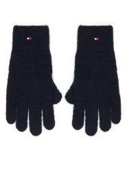 Tommy Hilfiger Rękawiczki Damskie Flag Fluffy AW0AW17797 Granatowy. Niebieskie rękawiczki TOMMY HILFIGER, bez wzorów, z dzianiny. Za 169.99 zł.