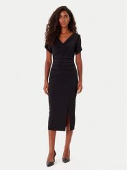 Rinascimento Sukienka koktajlowa CFC0125338003 Czarny Slim Fit. Czarne sukienki Rinascimento, s, bez wzorów, z syntetyku, wizytowe, bez kołnierzyka, bez ramiączek. Za 569.99 zł.