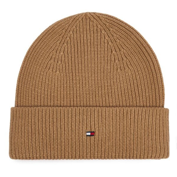 Czapka Tommy Hilfiger. Brązowe czapki TOMMY HILFIGER, bez wzorów. Za 189.99 zł.