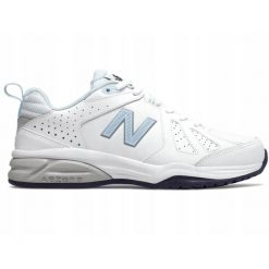 Buty sportowe na co dzień Damskie New Balance 624 skóra. Białe obuwie sportowe New Balance, ze skóry, bez zapięcia, trekkingowe. Za 341.00 zł.