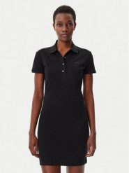 Lacoste Sukienka codzienna EF5473 Czarny Slim Fit. Czarne sukienki Lacoste, na co dzień, bez wzorów, z bawełny, bez kołnierzyka, bez ramiączek, proste. Za 379.99 zł.