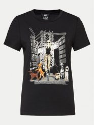 DKNY T-Shirt P4DHSWNA Czarny Regular Fit. Czarne t-shirty DKNY, xs, bez wzorów, z bawełny, bez kołnierzyka, bez ramiączek. Za 369.99 zł.